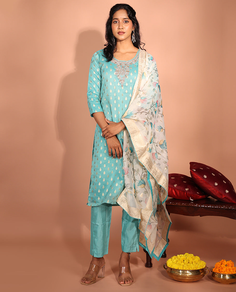 Blue Tissue Readymade Suit