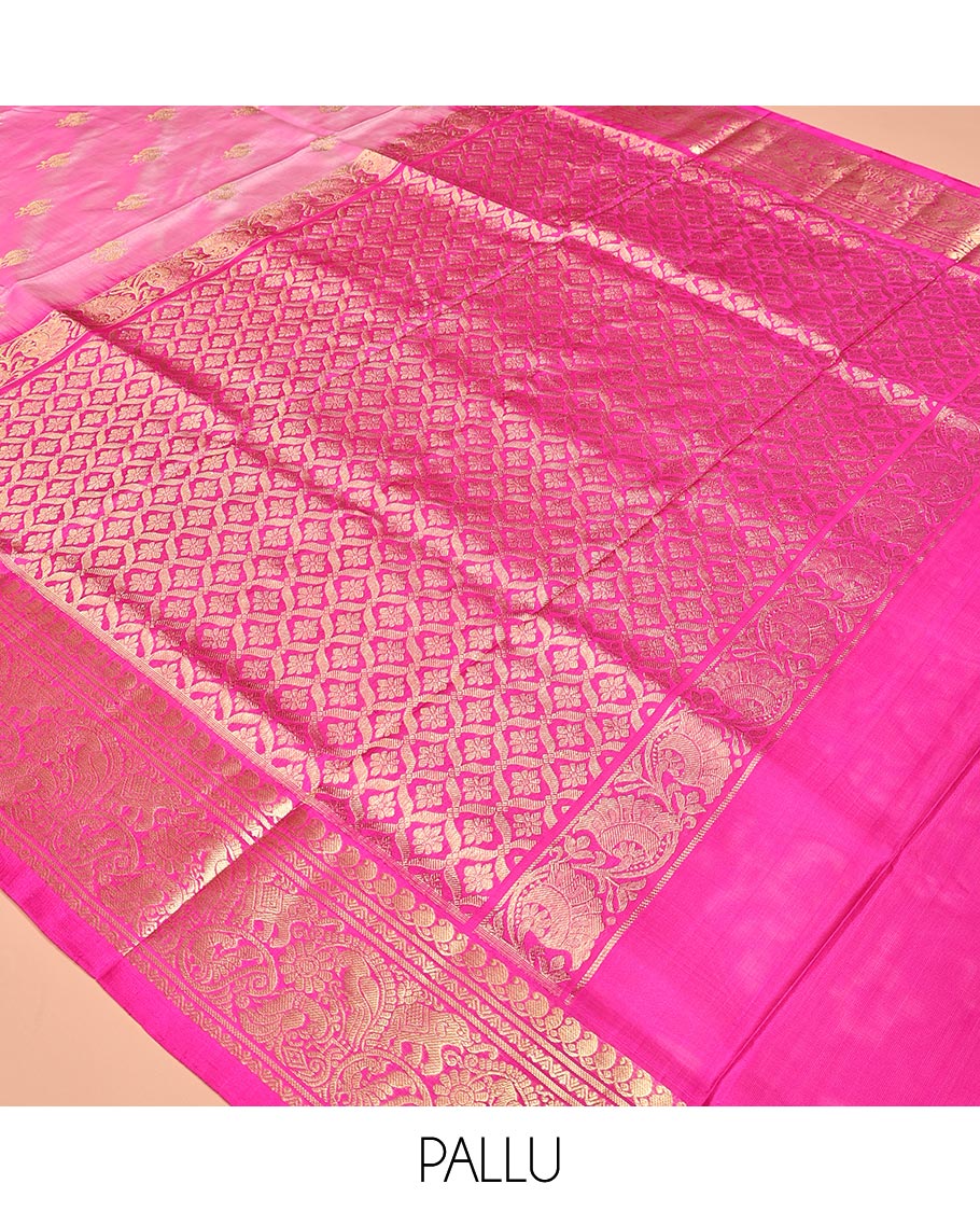 Pink Venkatagiri Silk Saree