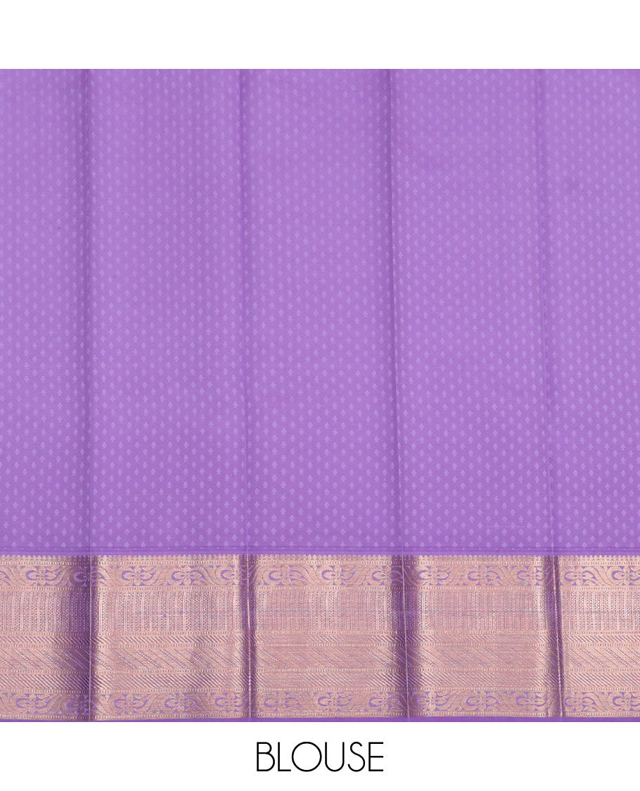Blue butta enclosed jaal jacquard kanchipuram wedding silk saree, contrast traditional zari design border, and jaal pallu