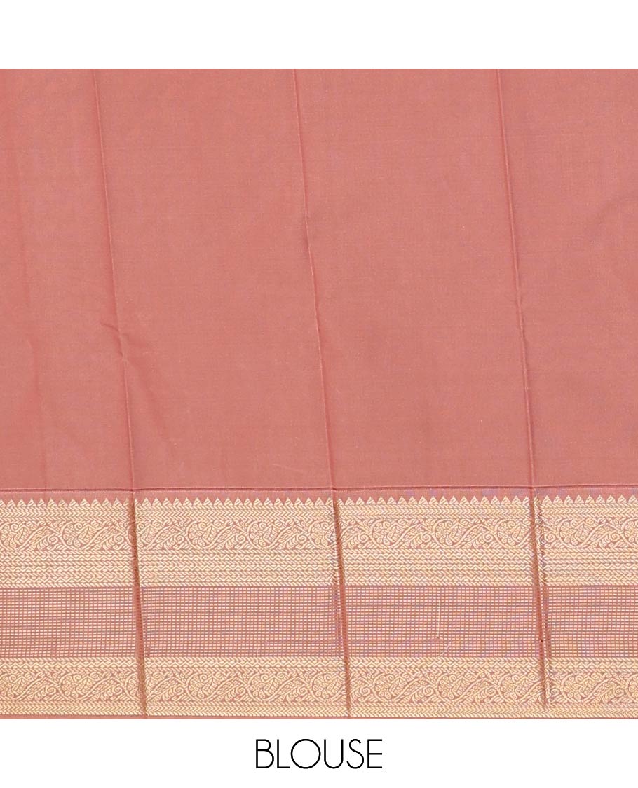 Purple zari buttas gift saree, contrast traditional zari design woven border, and zari design pallu
