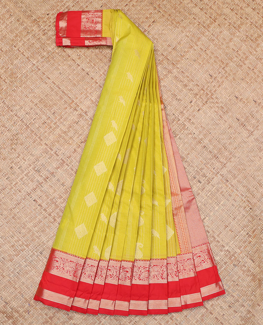 Green Rettai Pettu Border Budget Silk Saree