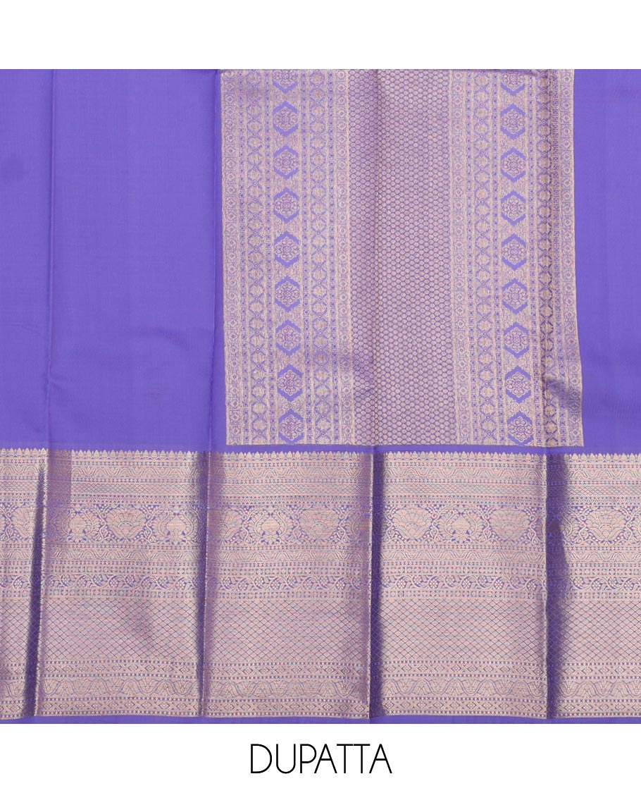 Blue jacquard pure-mix half saree,contrast zari design dhavani,border & blouse of thilakam,cross kamalam,kodi visiry,jaal