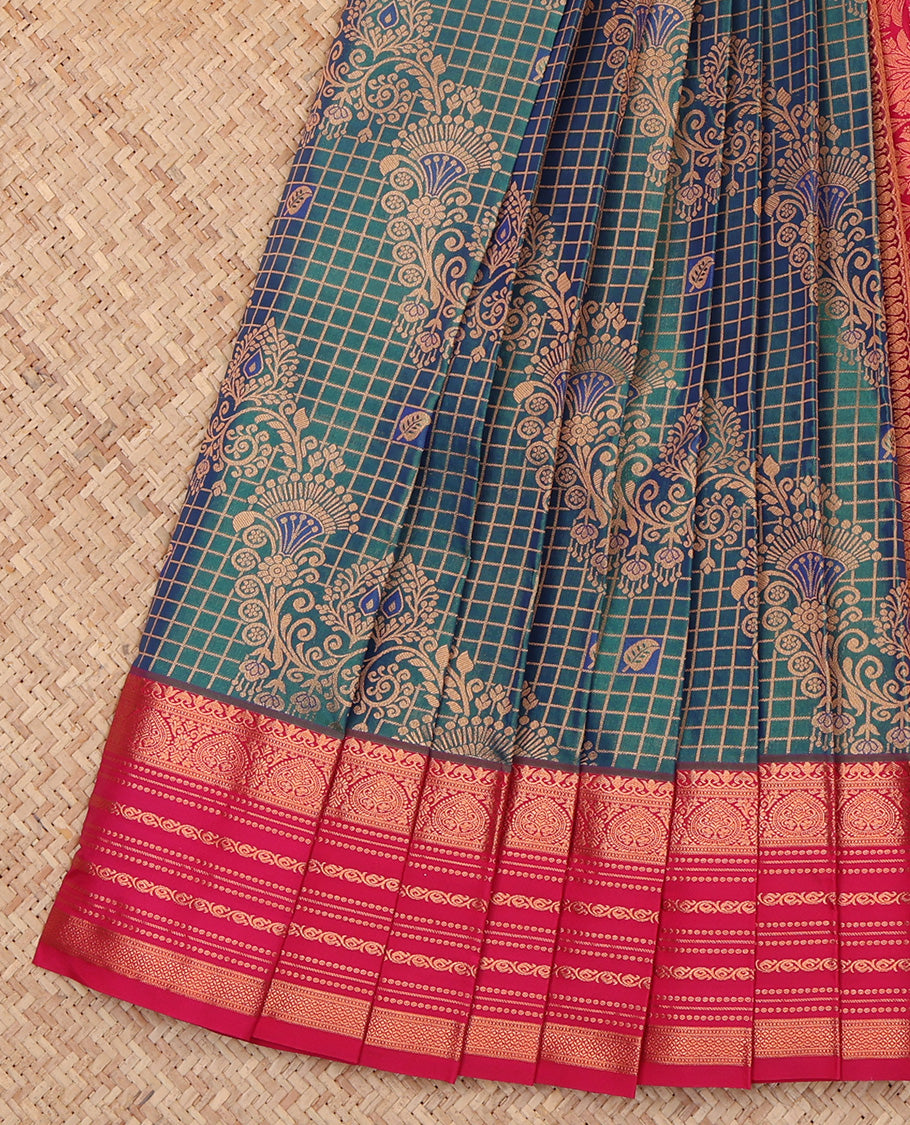 Peacock Blue Budget Silk Saree
