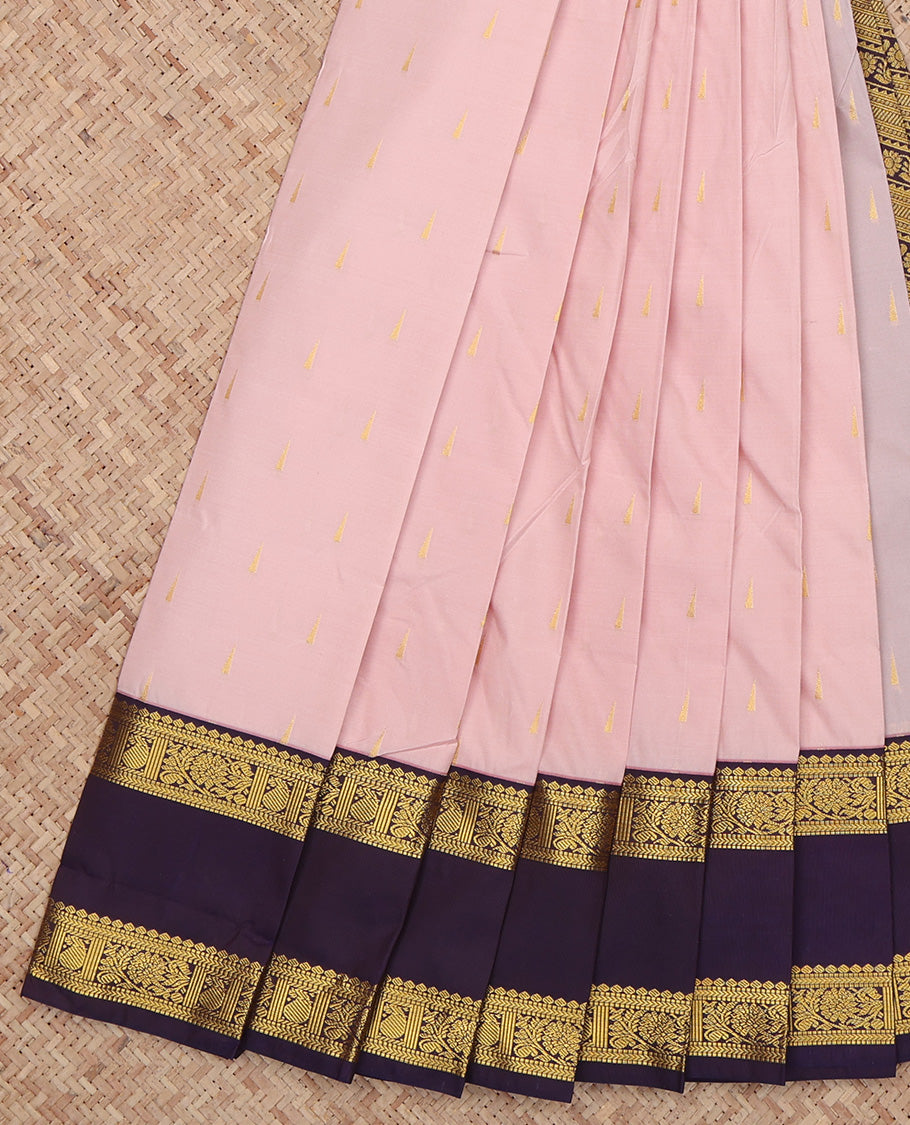 Pale Pink Temple Butta Budget Silk Saree