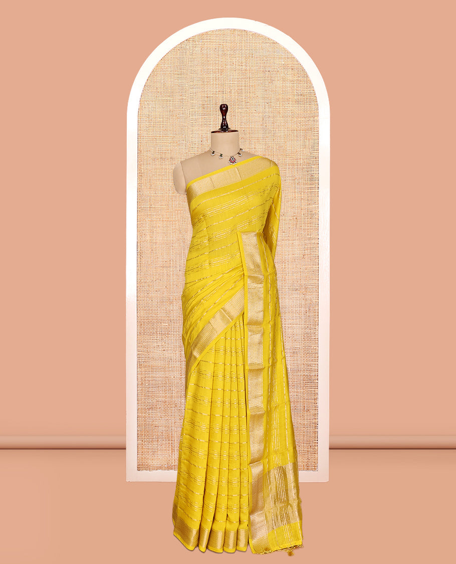 Yellow Assam Silk Saree