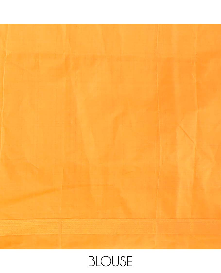 Multi-color ikkat design poly cotton saree, self-border, and contrast striped pallu