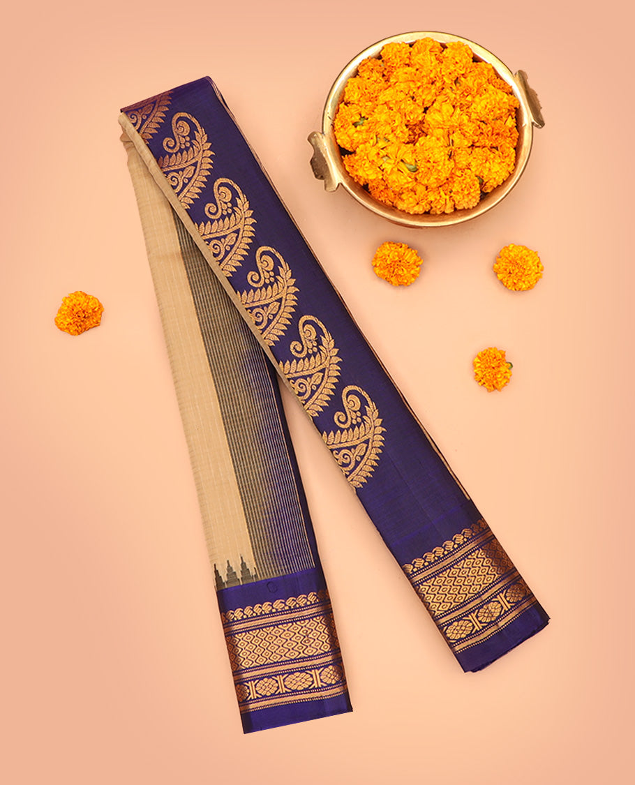 Light Brown Gadwal Silk Saree
