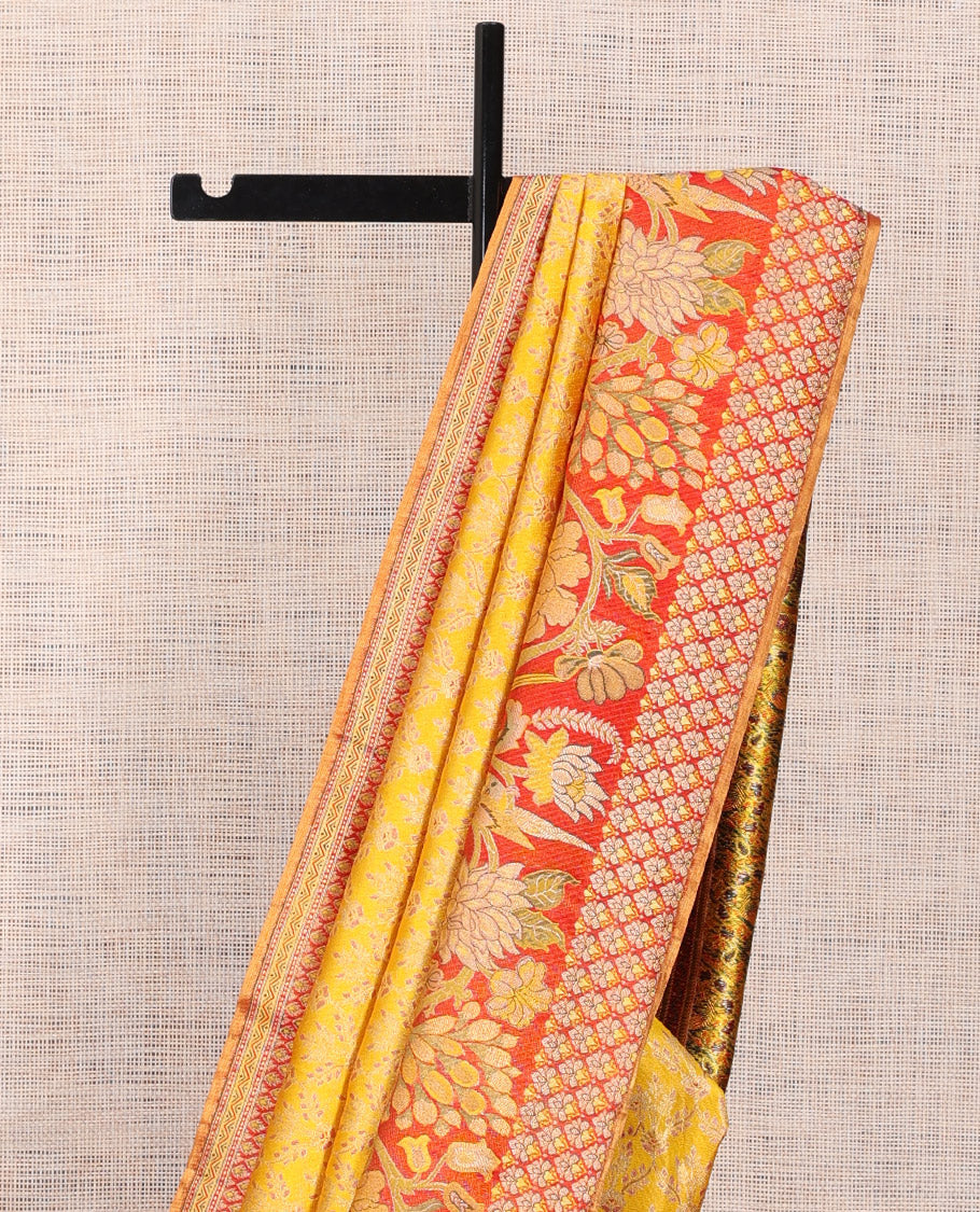 Yellow Kanchipuram Tissue Silk Saree