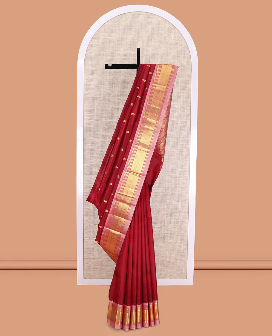 Red Zari Butta Kanchipuram Silk Saree