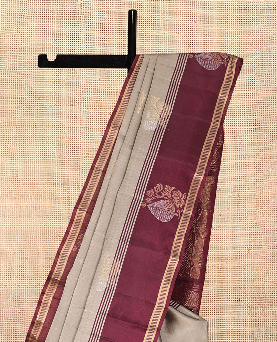 Grey Butta Mayuri Lite Silk Mix Saree