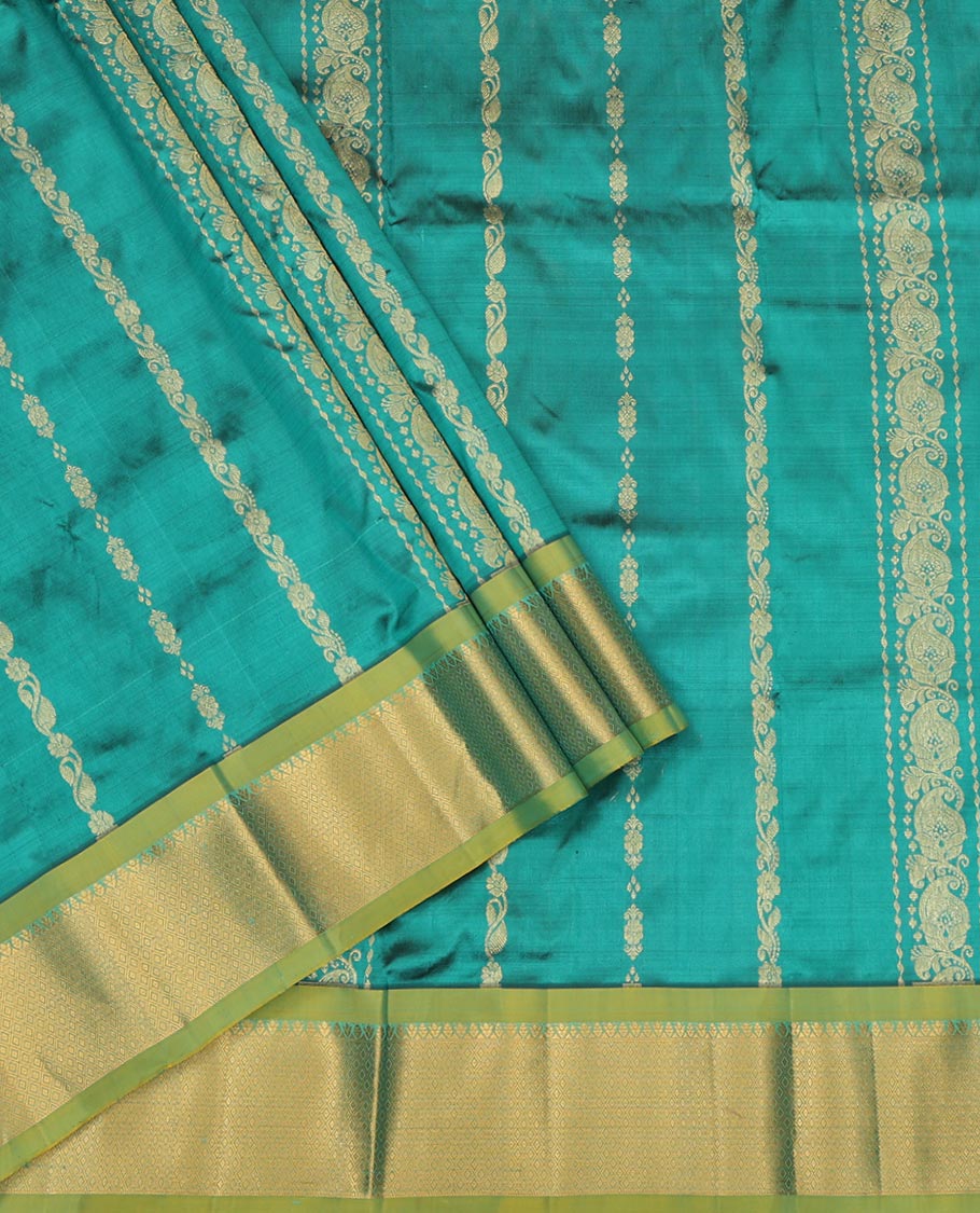 Green Pure Silk Pavadai Material Set