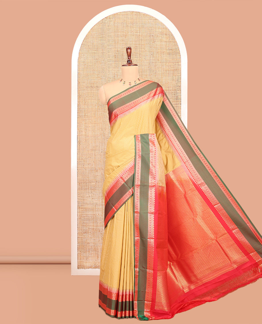 Yellow Art Tussar Saree