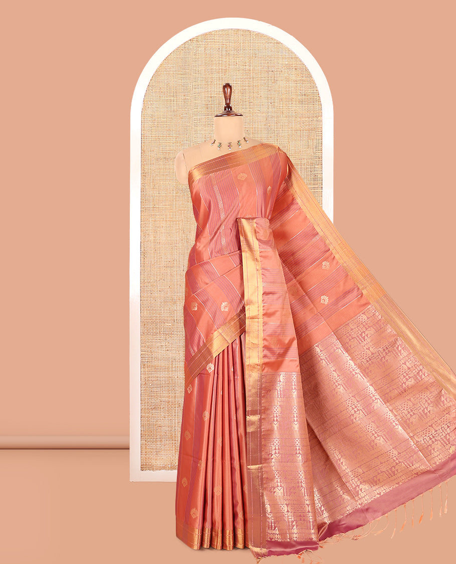 Honey Color Semi-Soft Silk Saree