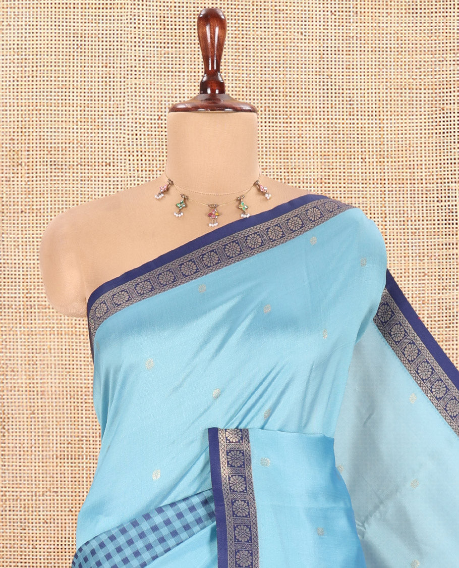 Blue Semi-Soft Silk Saree