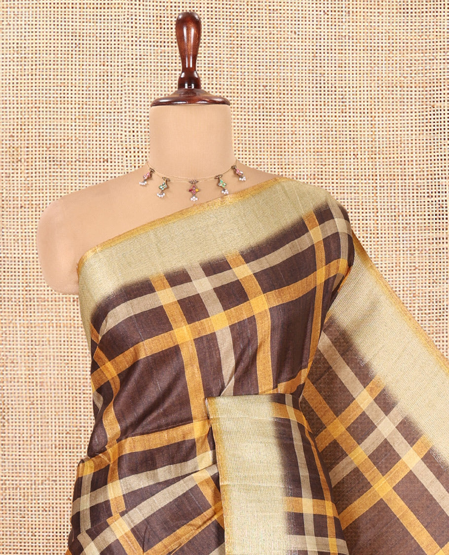 Mustard Classic Fancy Tussar Silk Saree