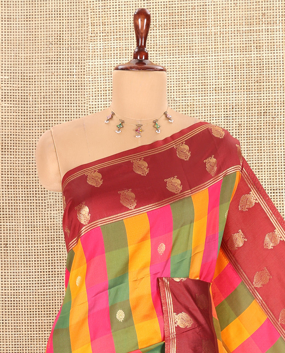 Maroon Fancy Softy Silk Saree