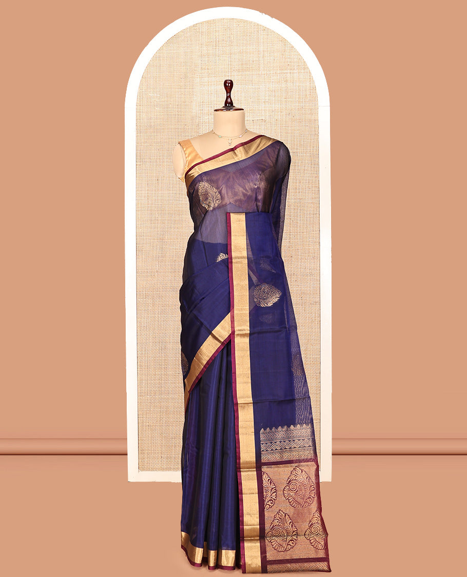 Blue Silk Cotton Saree