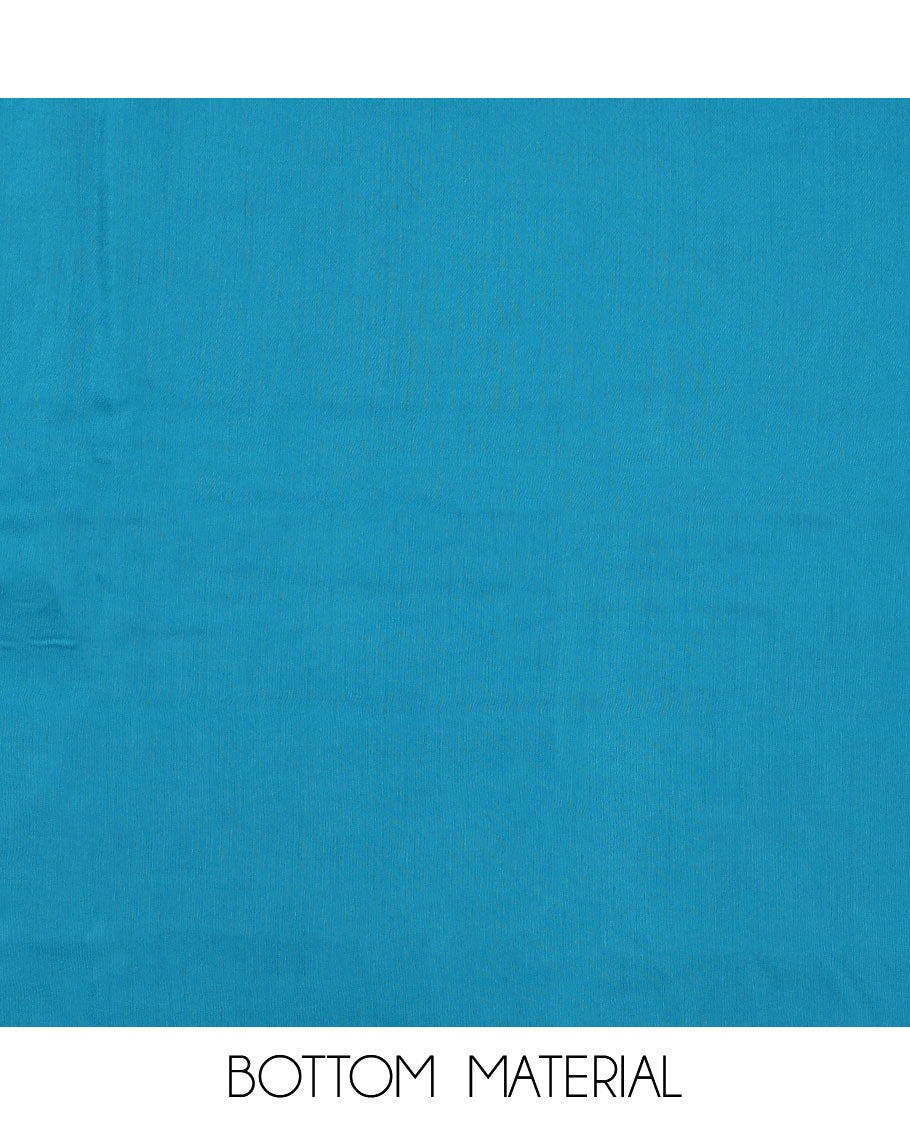 Yellow material chudidar set, floral printed with thread embroidered top, contrast plain bottom and sequins striped dupatta