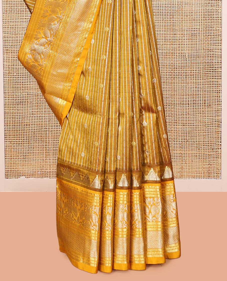 Gold Venkatagiri Silk Saree