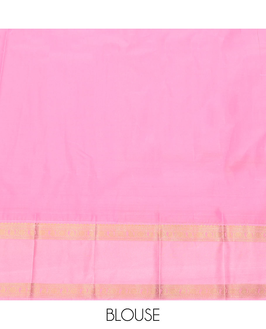 Yellow Budget Silk Saree Subtly Sparkled Zari Checks and Buttas, Complemented by Contrast Rettai Pettu Traditional Motifs Border, Grandly Zari Woven Pallu, and a Contrast Blouse