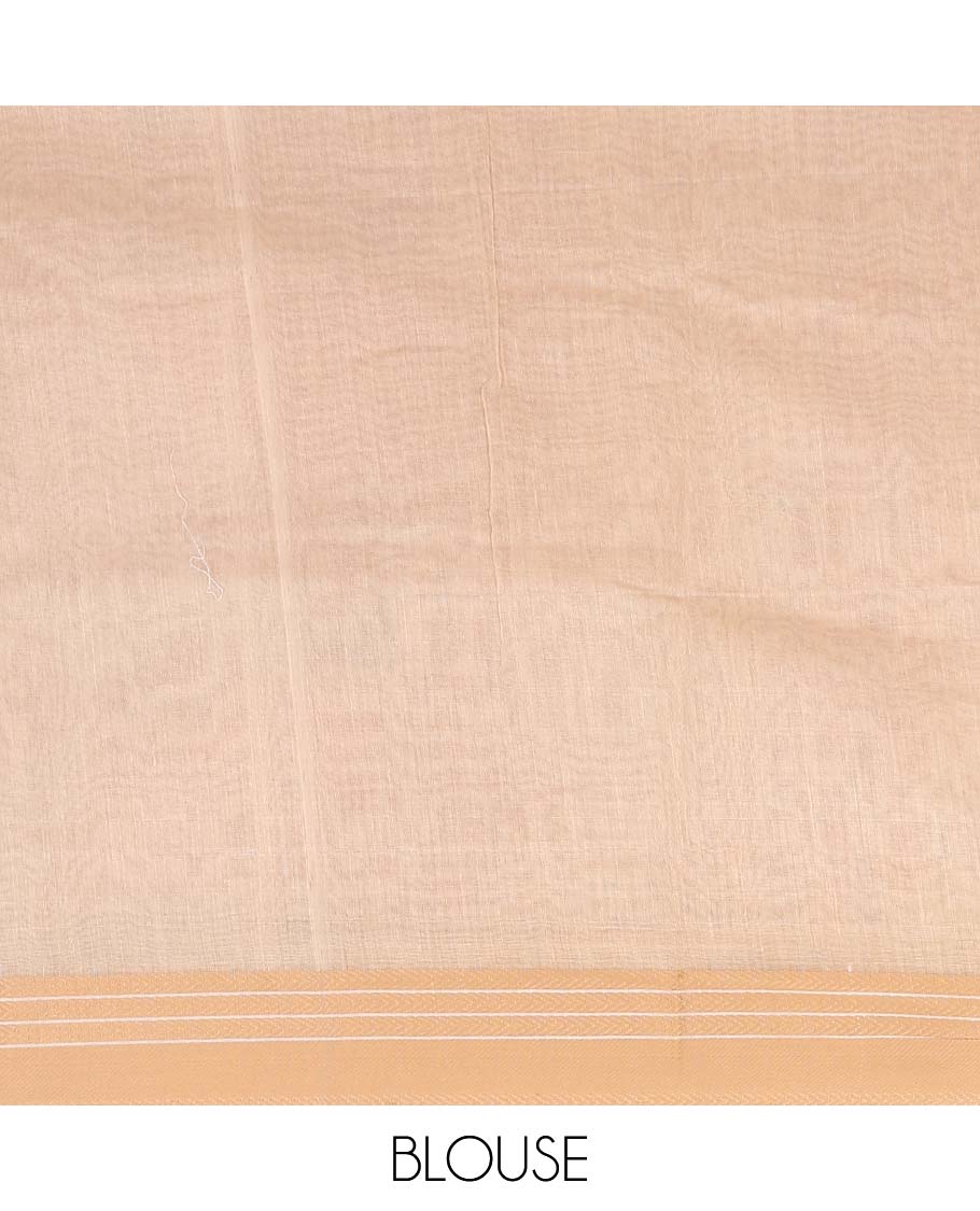 Pink intricately printed chanderi cotton saree, contrast traditional motifs with thread embroidered floral bouquet, and printed pallu