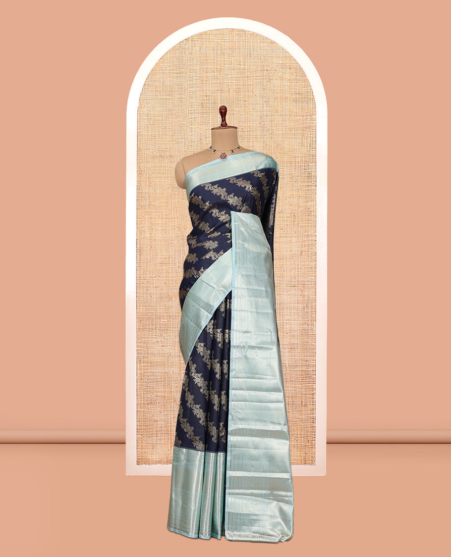 Navy Blue-Sea Blue Budget Silk Saree