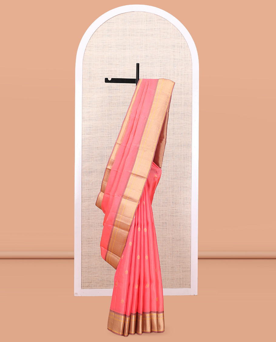 Pink-Light Chocolate Vasundhara Lite Silk Mix Saree