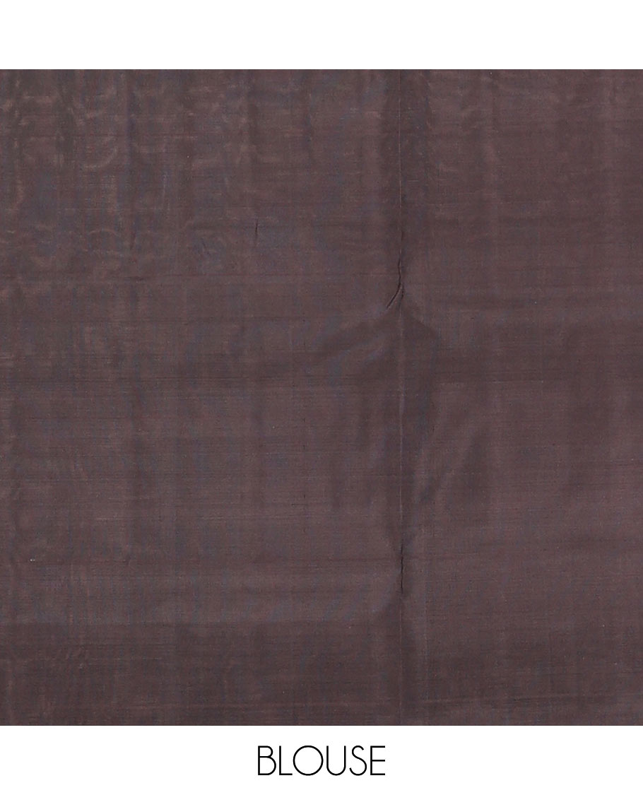 Borderless multi-color checked soft silk saree with buttas, contrast floral zari design pallu