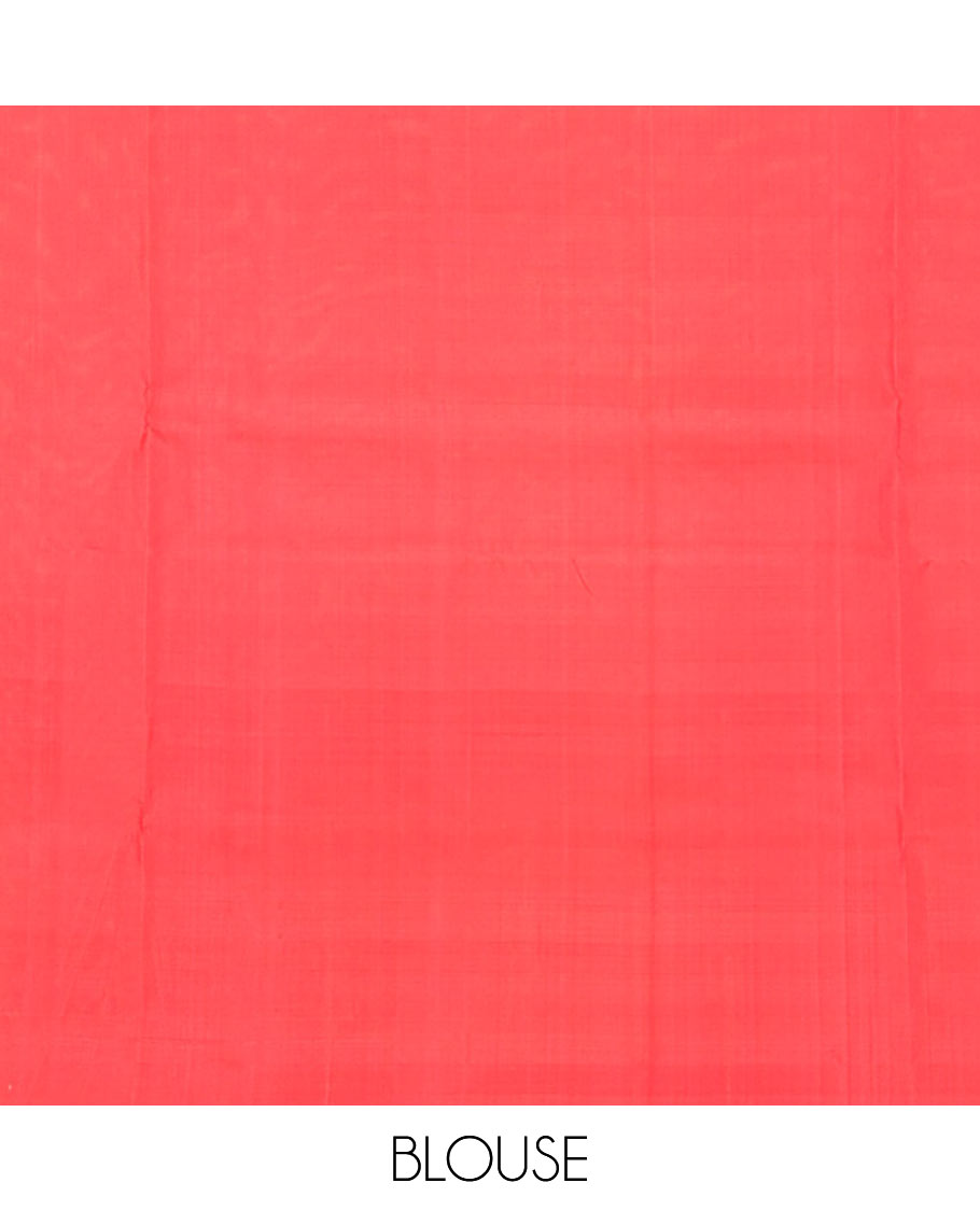 Borderless blue round buttas soft silk saree, contrast pallu steeped with rudraksham motifs