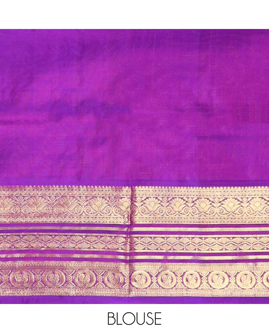 Brown checked, motifs venkatagiri silk saree with contrast zari design & floral design pallu