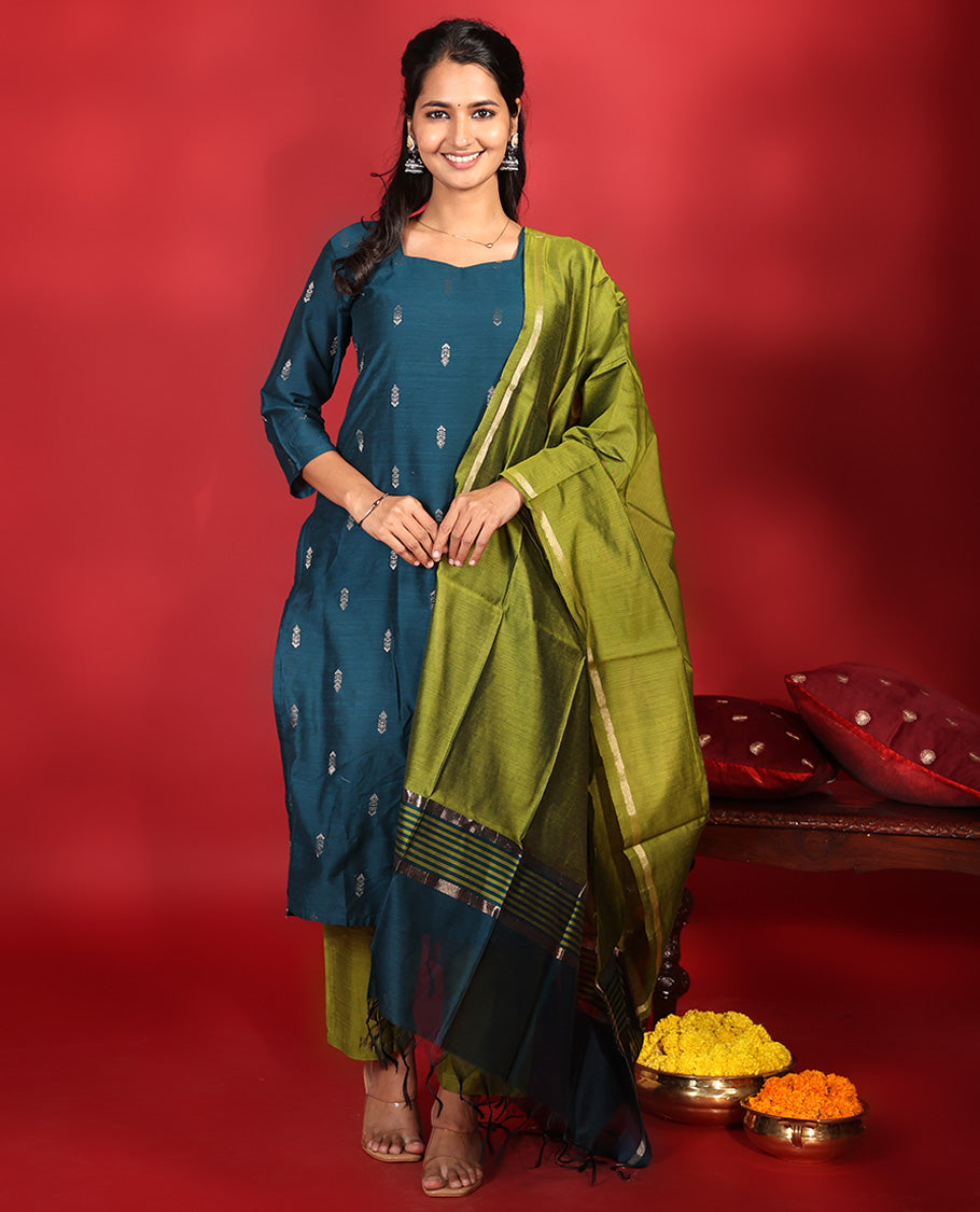 Blue Rayon Readymade Suit