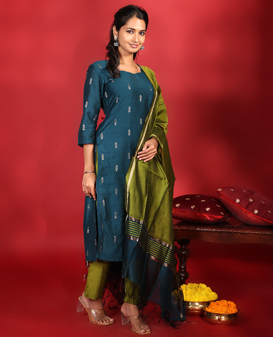 Blue Rayon Readymade Suit