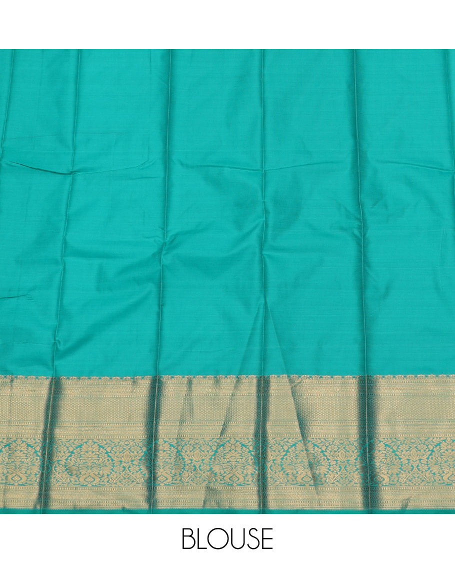Purple Budget Silk Saree, Impeccably Styled with Zari Buttas and Checks, Complemented by a Contrast Traditional Zari Border, Grand Pallu, and a Contrast Blouse