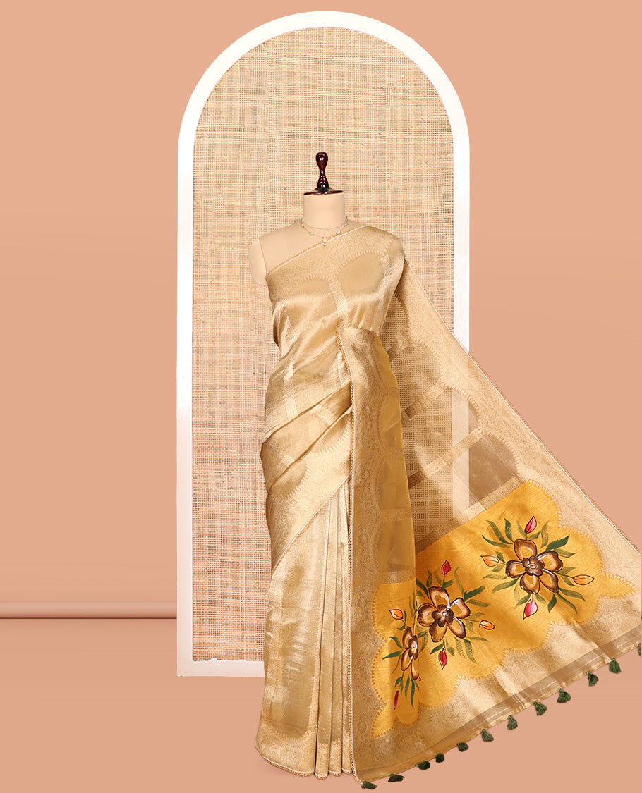 Mustard Fancy Organza Saree