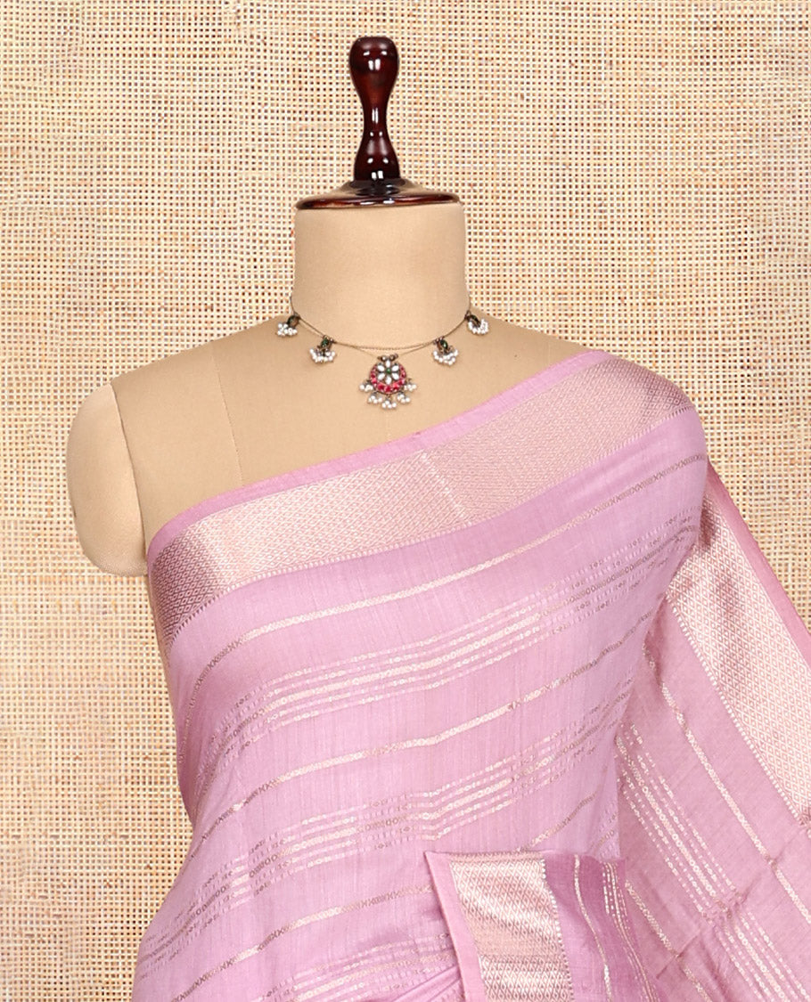Pale Pink Assam Silk Saree