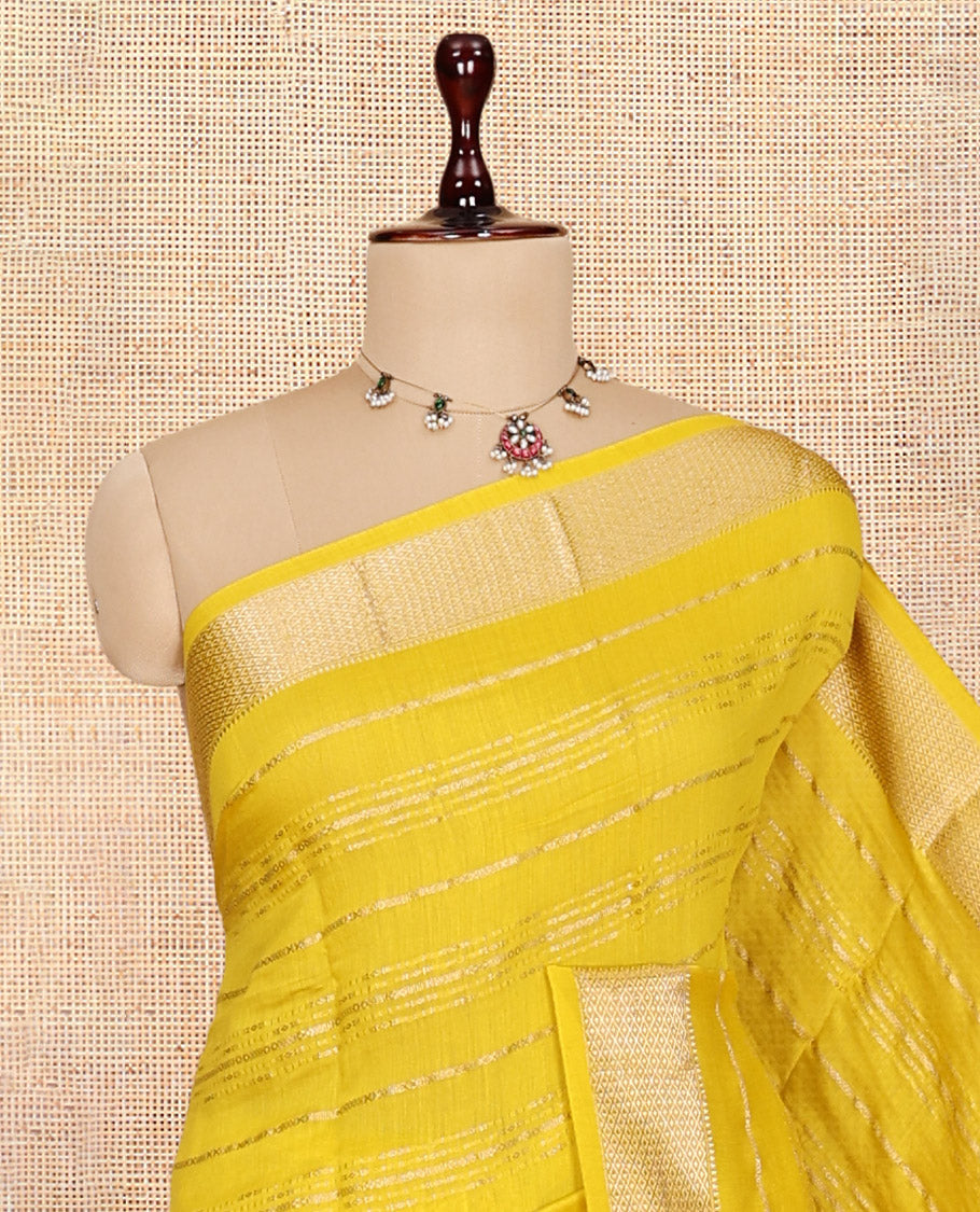Yellow Assam Silk Saree