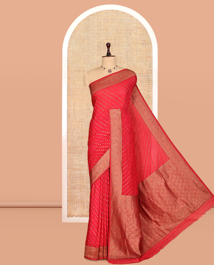 Red Fancy Crepe Saree