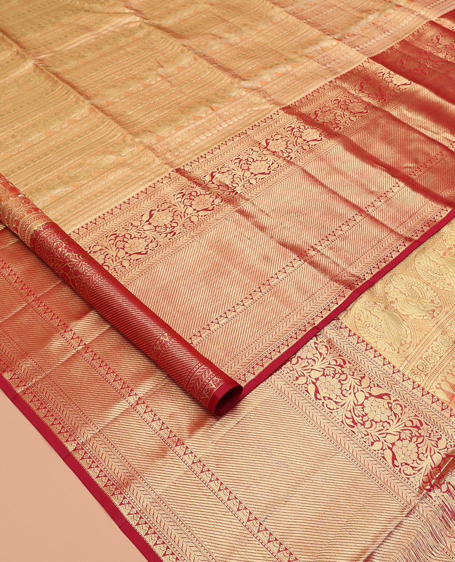 Red Kanchipuram Tissue Silk Saree