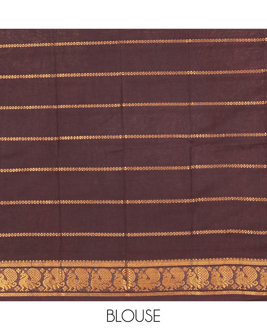 Leaf Green Plain Sungudi Cotton Saree