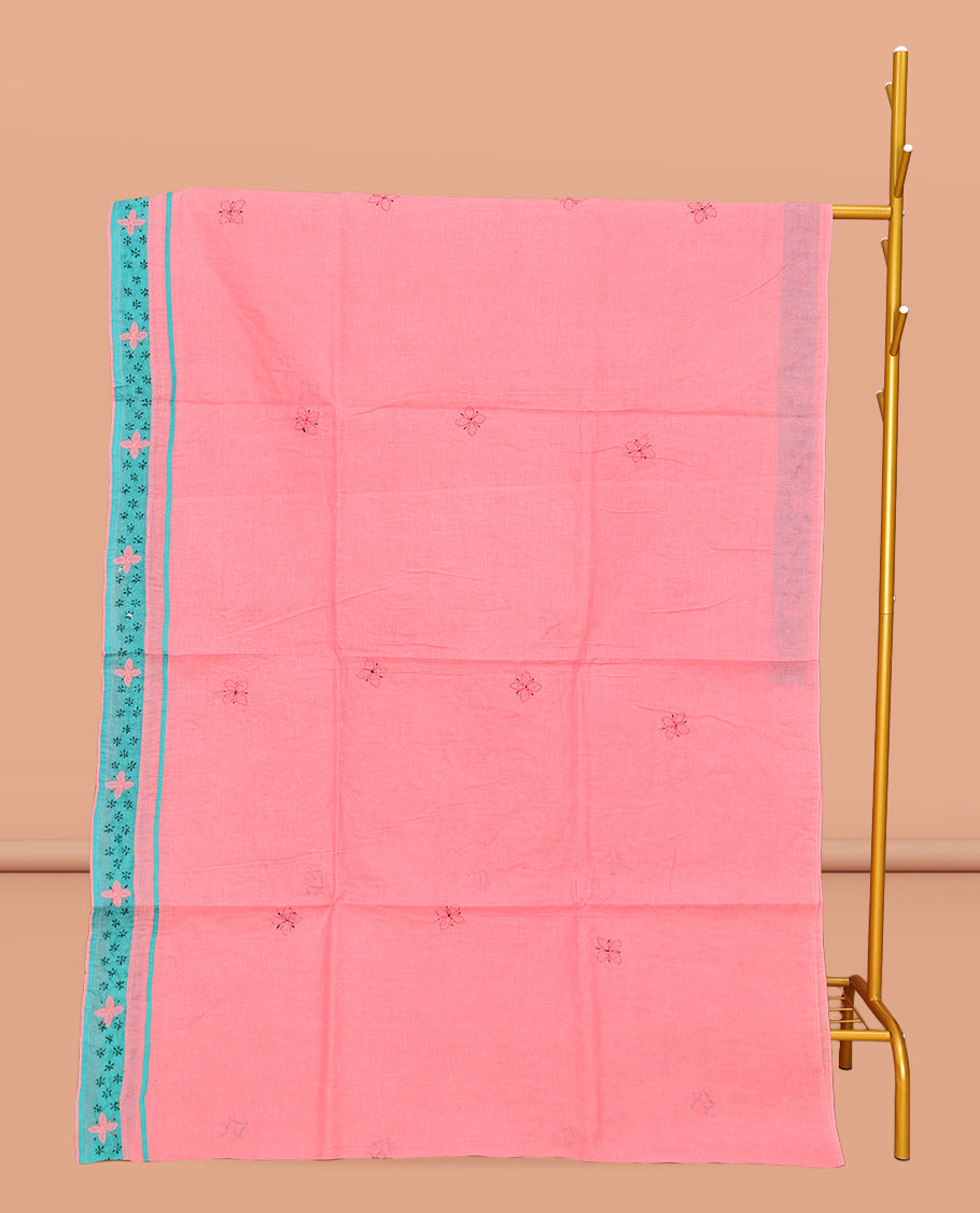 Pink Lucknowi Chikankari Saree