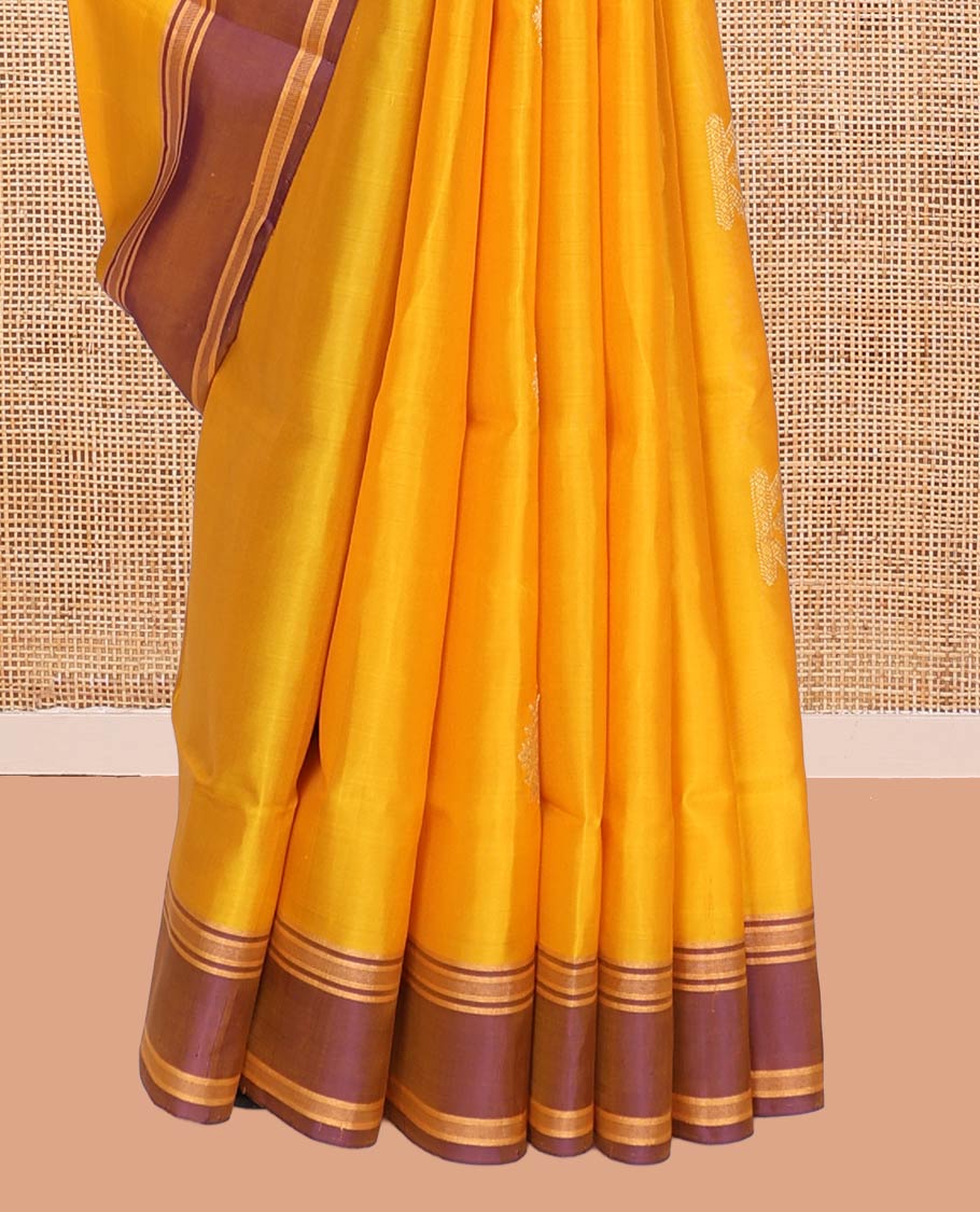 Yellow Mayuri Lite Silk Mix Saree