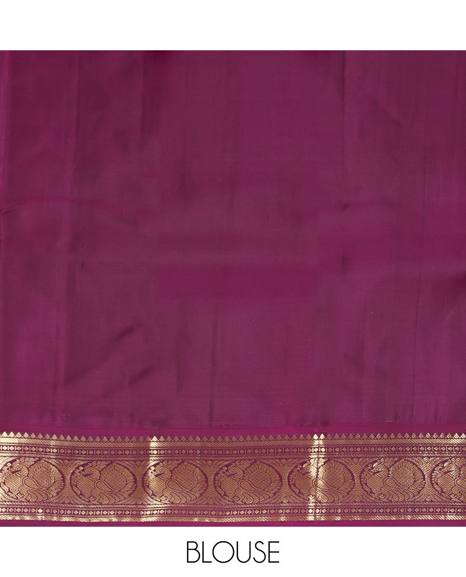 Peach Kanchipuram Silk Saree