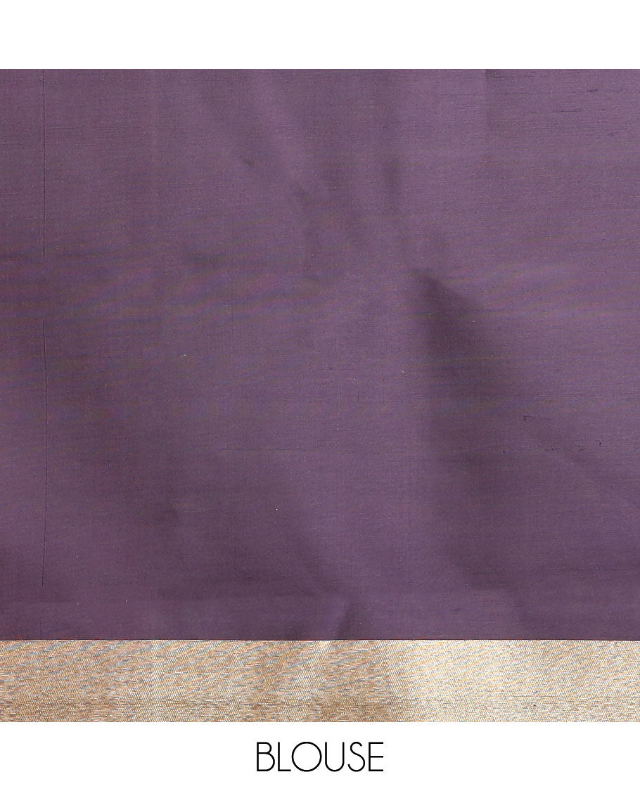 Yellow kancheepuram silk saree with contrast korvai temple border & bhavanji design pallu