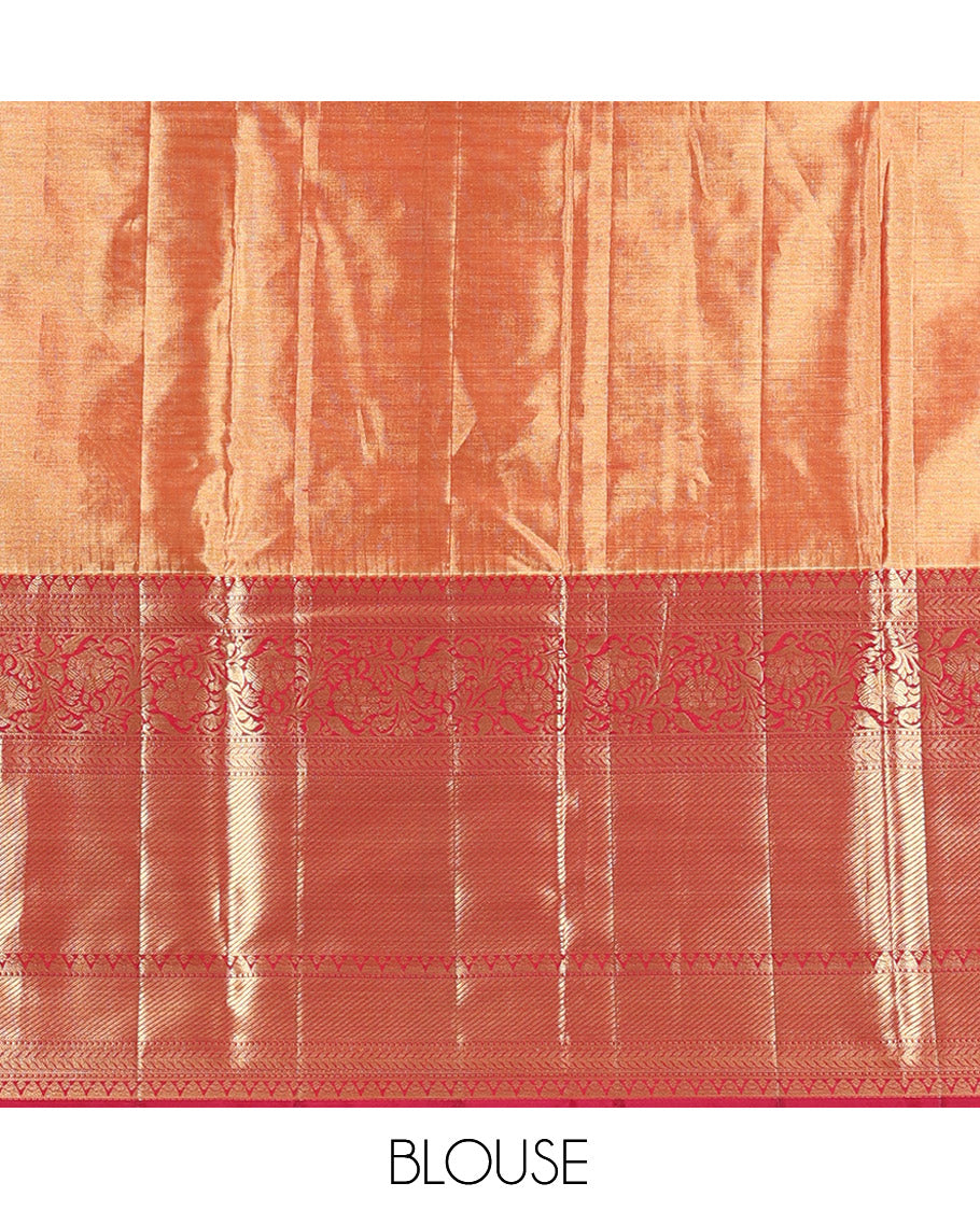 Red Kanchipuram Tissue Silk Saree