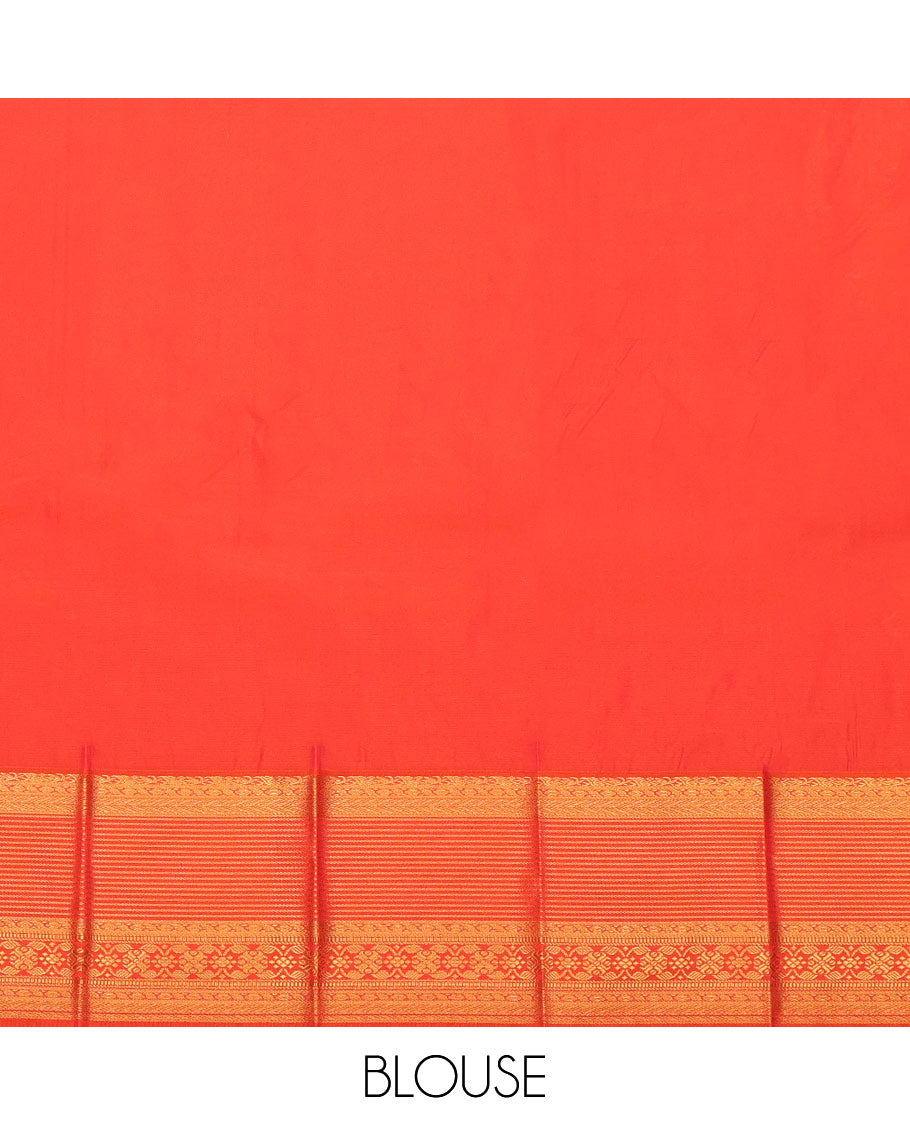 Brown Budget Silk Saree, Enlivened with Zari Buttas All Over Its Body, Complemented by a Contrast Traditional Zari Design Border, Grand Jaal Pallu, and Paired with a Contrast Blouse