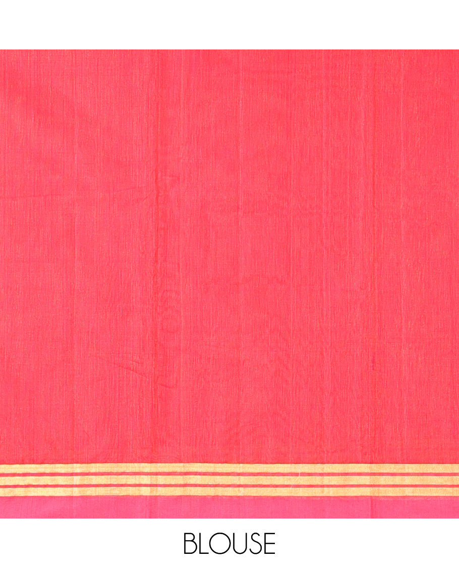 Orange Paisley Silk Cotton Saree