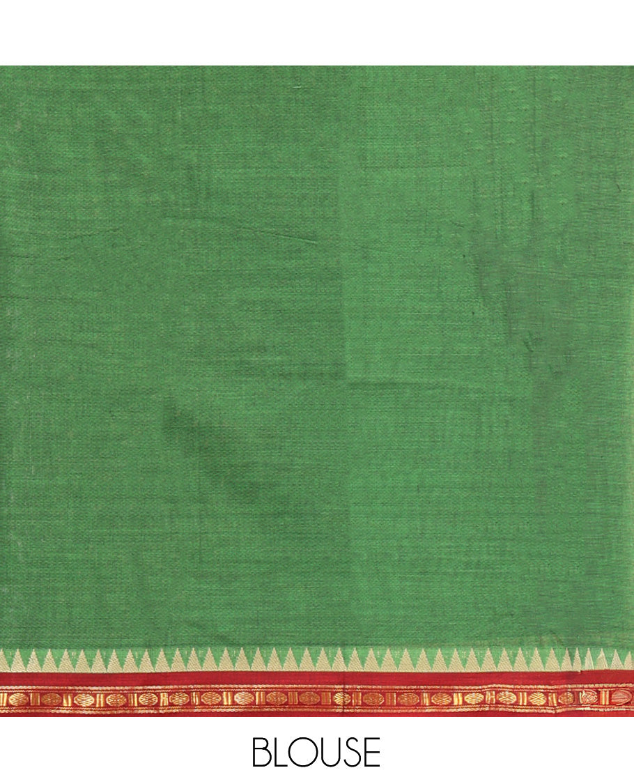Green Mercerised Cotton Half-Saree