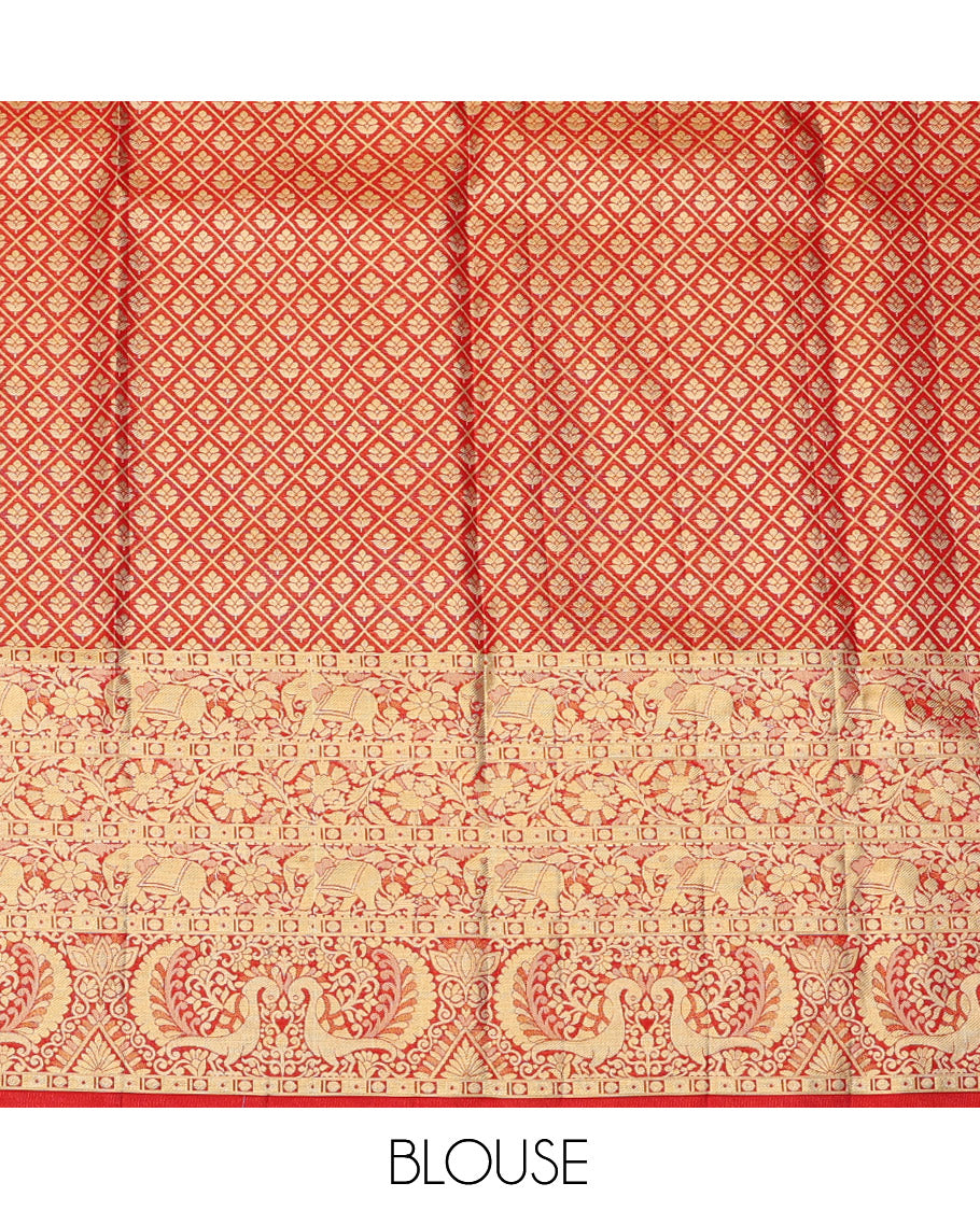 Red Pure Silk Half-Saree