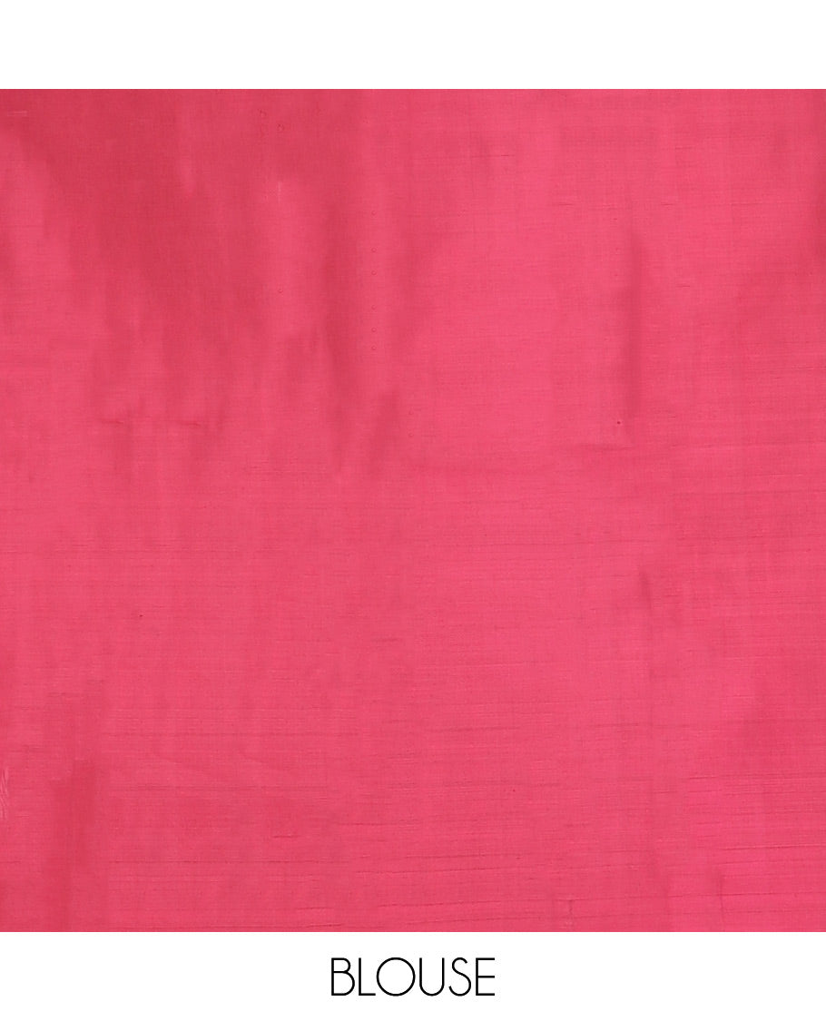 Red buttas kancheepuram silk saree with self zari design border & argyle design pallu