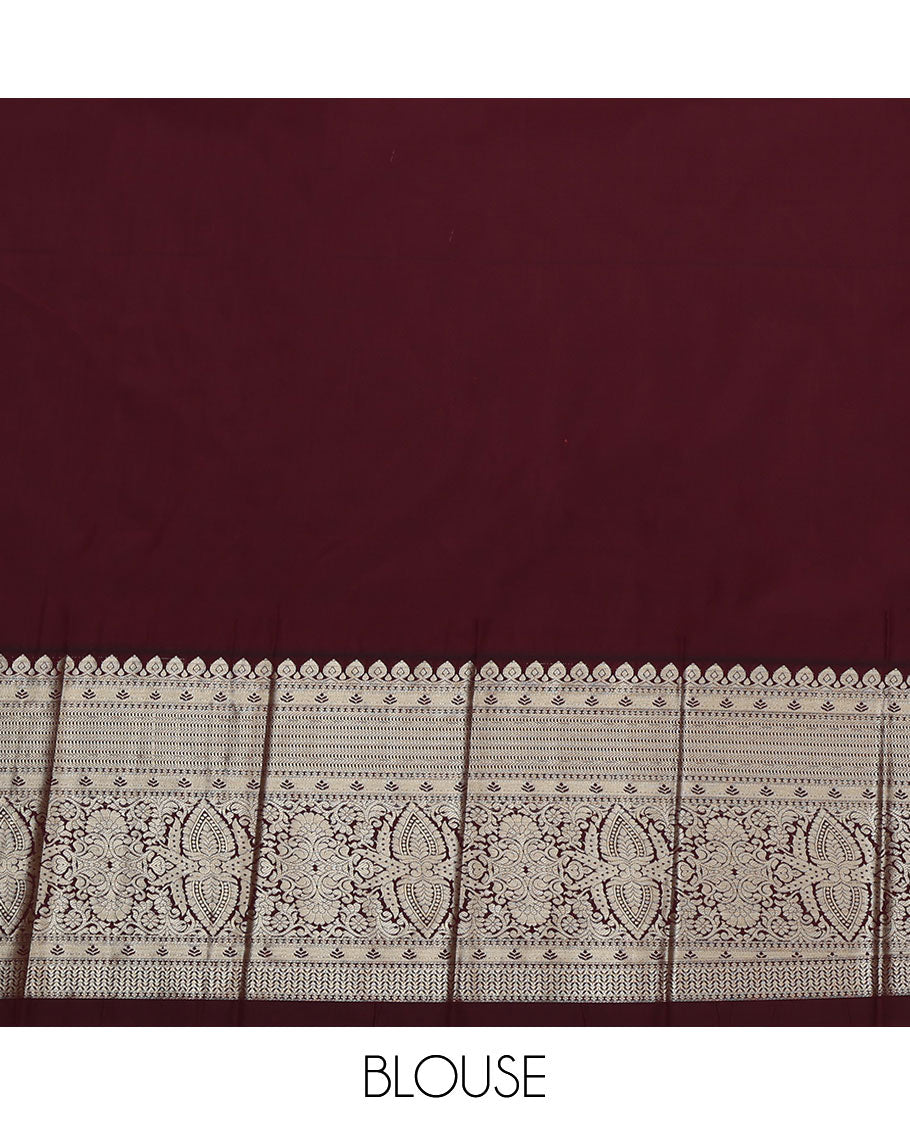 Pink Budget Silk Saree, Highlighted by Buttas All Over Its Body, Complemented by a Contrast Traditional Zari Design Border, Majestically Detailed Pallu, and Paired with a Contrast Blouse